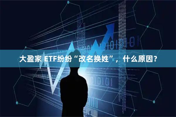 大盈家 ETF纷纷“改名换姓”，什么原因？